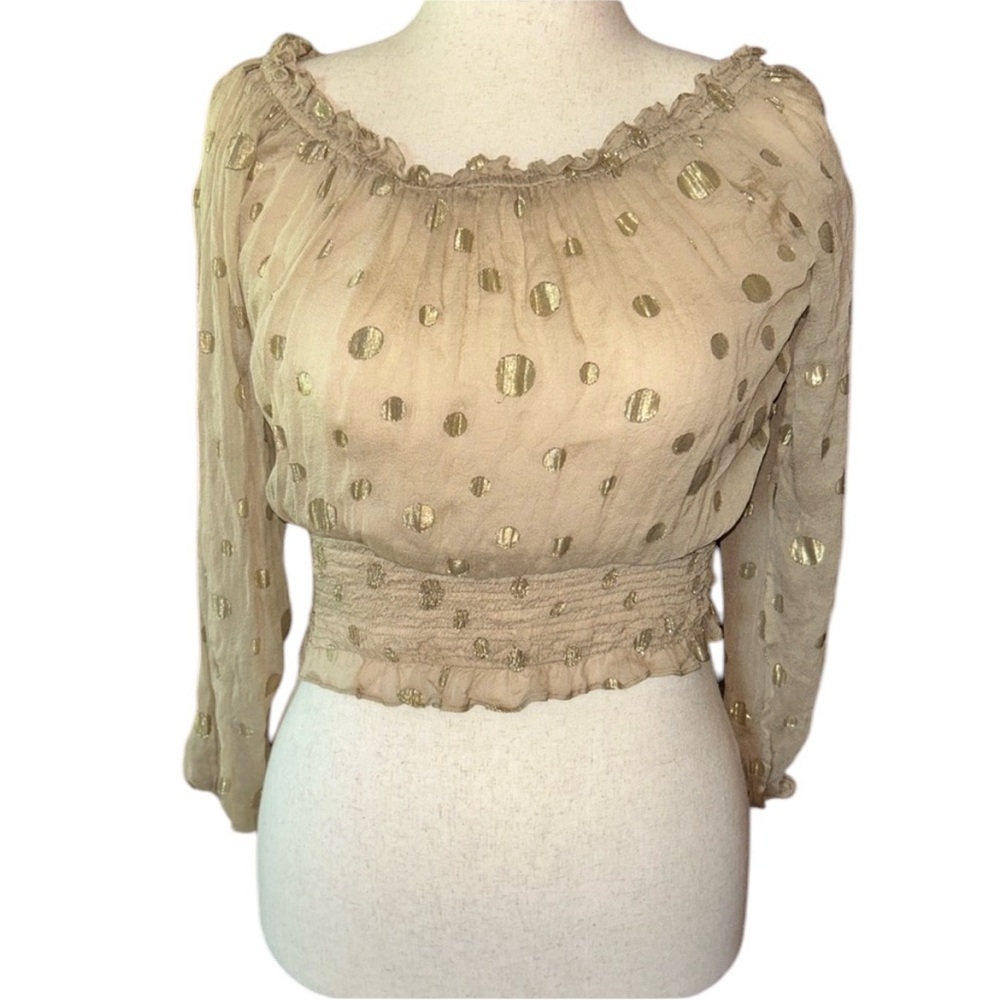 Authentic Michael Kors sheer polka dot top